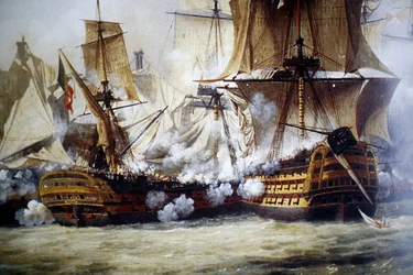 Scene fra slaget ved Trafalgar